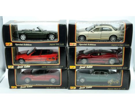 Maisto a boxed group of 1:18 Scale models (see photo). Conditions appear to be Excellent to Near Mint (unchecked for complete