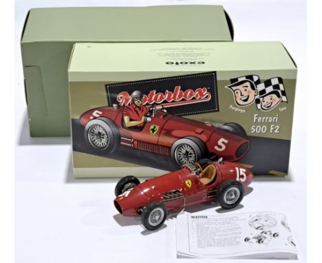 Motorbox (Exoto) 1:18 scale GPC97192 Ferrari 500 F2, condition appears to be Excellent (would benefit from gentle cleaning, a