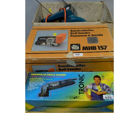 An Elu International Belt Sander in HB1 Size 7, in box; together with a Black &amp; Decker D330 Circular Saw; and a Tronic Tr