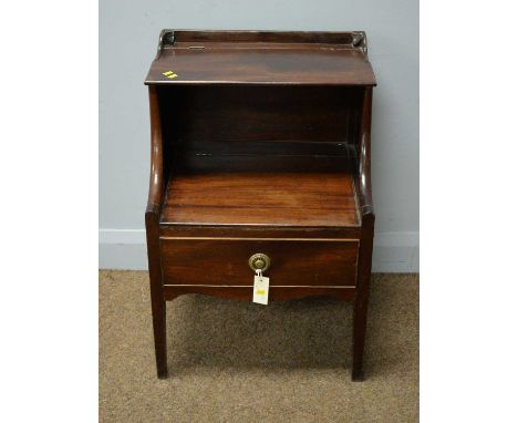 Mahogany two-tier night table with single drawer, converted from commode cupboard, 53 x 46 x 77 cms high.