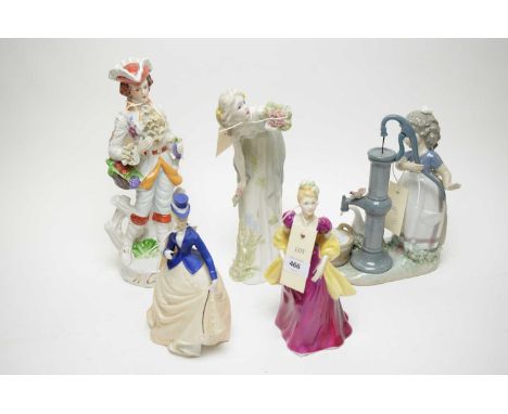 Lladro figure of 'Summer on the Farm'; together with Royal Doulton figure of 'Summer's Darling', HN 3091; Royal Doulton figur
