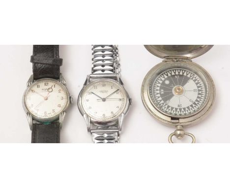 An Art Deco steel cased wristwatch, by Medana, with manual wind movement; another Medana wristwatch; and a Short &amp; Mason 