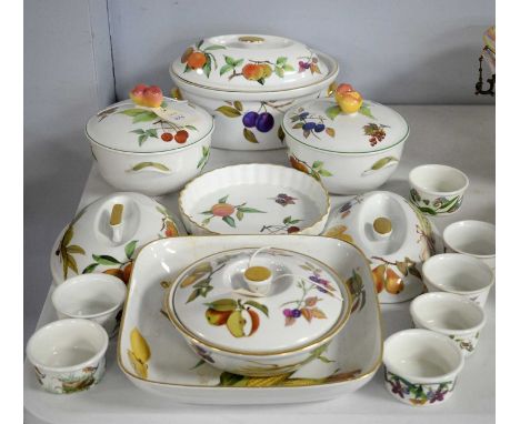 A selection of Royal Worcester and other dinnerware, comprising: two Royal Worcester Evesham Vale pattern lidded tureens; two