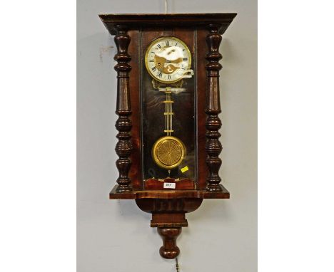 A Vienna wall clock, circa 1900, in mahogany case, approximately 80cms high.