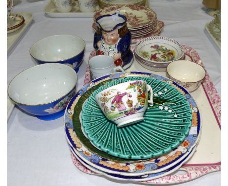 A pair of jardinieres; ceramic bowls; a Beatles plate; decorative china