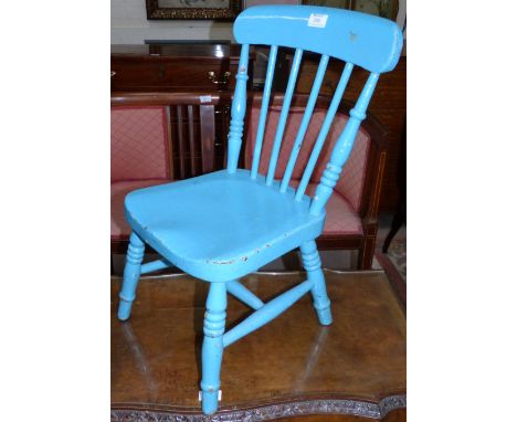 A Victorian child's painted wood stick back chair