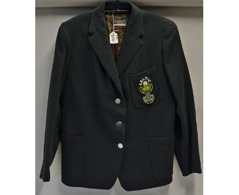 Celtic Blazer with embroidered badges depicting Scottish Cup Wins, League Wins and European Cup Wins, green blazer, Paisleys 
