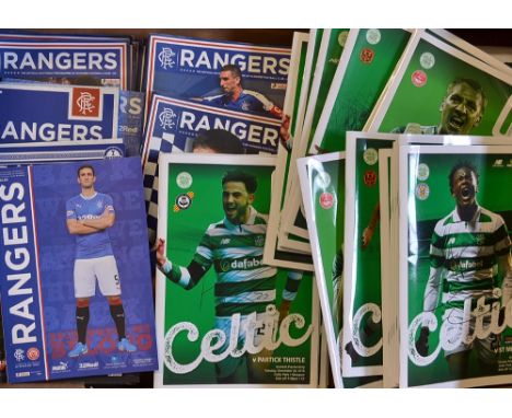 Collection of Celtic and Rangers football programmes modern issues from the last two seasons, minor duplication present, coll