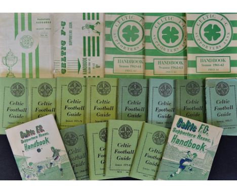 Celtic Handbooks 1957 onwards to include supporters association issues 1957/8, 1958/9, 1961/2 to 1965/6, plus Celtic Football