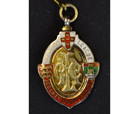 1954/55 Rugby League County Championship silver gilt and enamel medal - engraved on the reverse "Winners 1954-55" and engrave