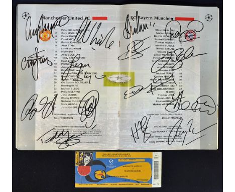 1998/9 Manchester United Treble Season Signed Football Programme to include Champions League Final programme fully signed in 