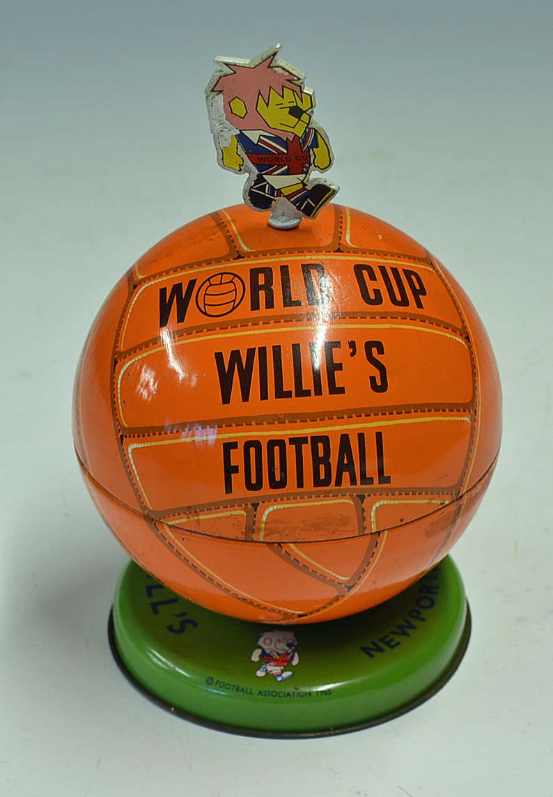 1966 World Cup Willie Toffee Tin produced by Lovells in the form of a ...