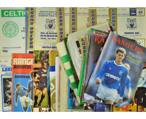 Collection of British clubs v European/foreign club football programmes in various competitions and football matches, Leeds U