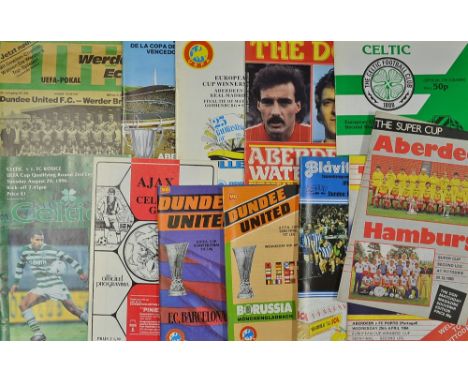 Collection of programmes to include 1983 Aberdeen v Real Madrid ECWC Final (2 versions) in Sweden, 1983 Aberdeen v Waterschei