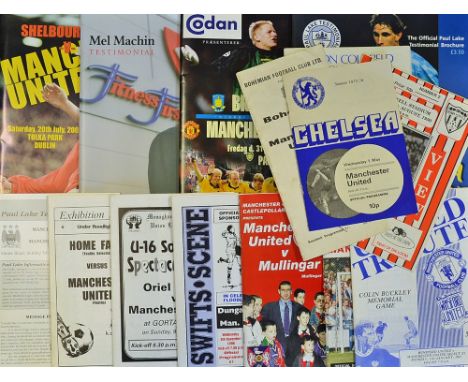 Collection of Manchester United away friendly match programmes to include 1971 Bohemians, 1974 Chelsea, 1982 Sutton Coldfield