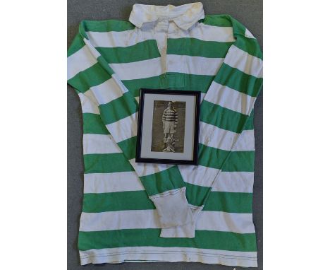 1951 Scottish Cup Final match worn Celtic shirt belonging to Charlie Tully. Comes with a framed photograph of Charlie with th