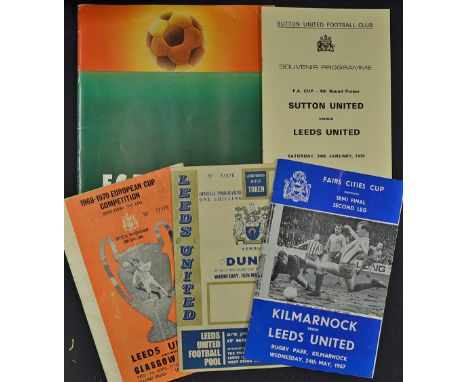 1975 Bayern Munich v Leeds United European Cup Final programme, 1967 Kilmarnock v Leeds United (Fairs Cup Semi-Final), 1968 L