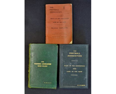 FA Publications Rules of Association and Laws of the Game 1946/47 (1st Post War season), 1956/57, 1937/38, condition varies A