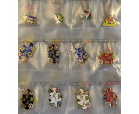 Large collection of Rugby League brass and enamel modern pin badges (164) - some international, overseas teams, big match, le