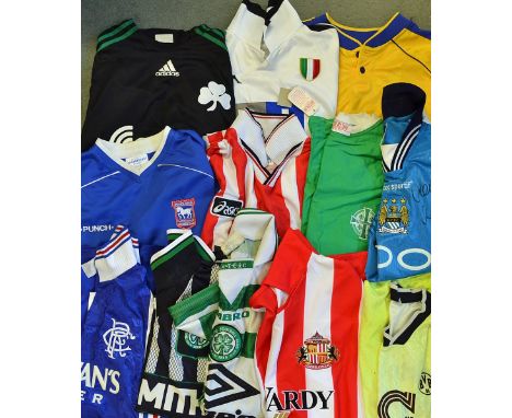 Assorted Football Shirt Selection to include a mix of Sunderland, Stoke City, Southampton, Manchester City, Juventus, Glasgow