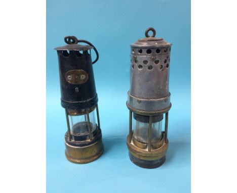 A John David and Sons (Derby) Flame Safety lamp and an unmarked Miner's lamp (2)