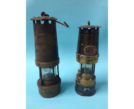 A Patterson Lamps Limited of Gateshead, type M. IG and a Thomas and Williams of Aberdare, type no. 4 Miner's lamp