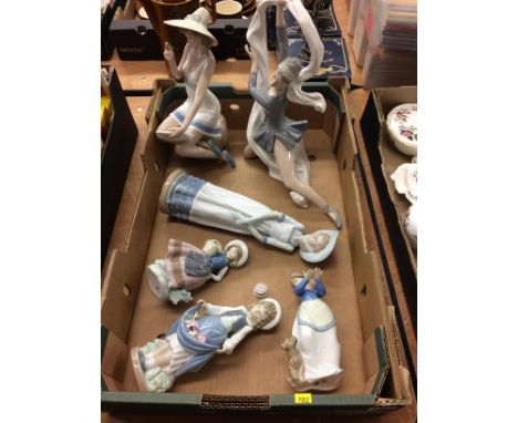 Various Lladro and Nao figures