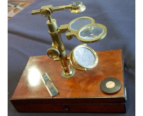 Scientific Instrument / Collectables, A Banks of London Ellis Aquatic Type Simple Microscope, circa 1820, with aquatic moveme