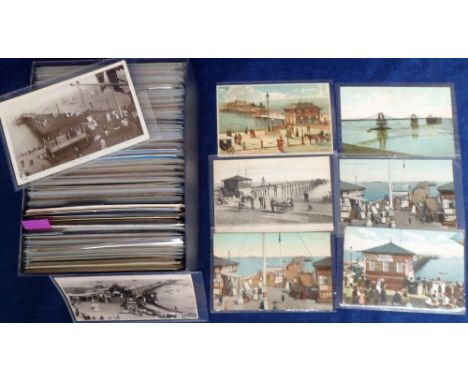 Postcards, Piers, UK selection of approx. 300 cards, Brighton inc. chain pier (approx. 90), Deal (approx. 90) and Skegness (a