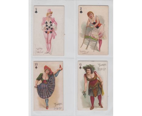 Cigarette cards, USA, Moore & Calvi, Beauties, Playing card inset, 12 cards, different series (fair/gd) (12)
