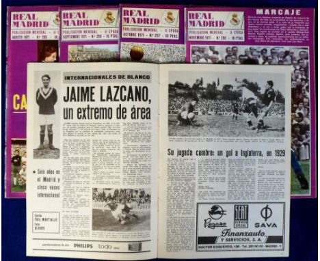 Football, Real Madrid, a collection of 5 club magazines, monthly issues from August to December 1971, covering various sports