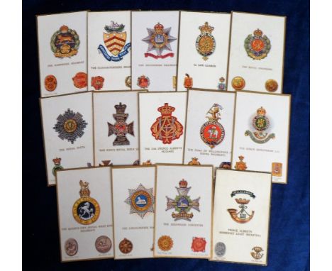 Postcards, a selection of 15 Gale & Polden published Military Badges including Prince Albert's Somerset Light Infantry, The K