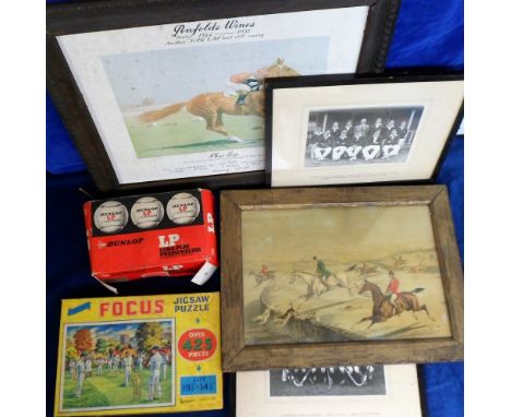 Collectables, mixed selection inc. Penfold Wines showcard showing the racehorse 'Phar Lap' (some foxing, sl marks), boxed gam