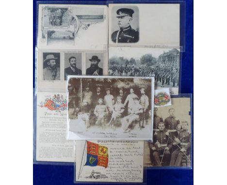 Postcards / military, small selection inc. superb Boer War period photo showing group of GB generals and Boer leaders inc. Ki