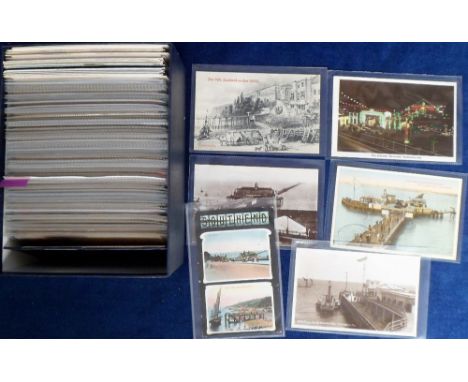 Postcards, Piers, Southend, collection of 230+ cards, mainly vintage but also inc. approx. 60 modern oversize cards, RPs and 