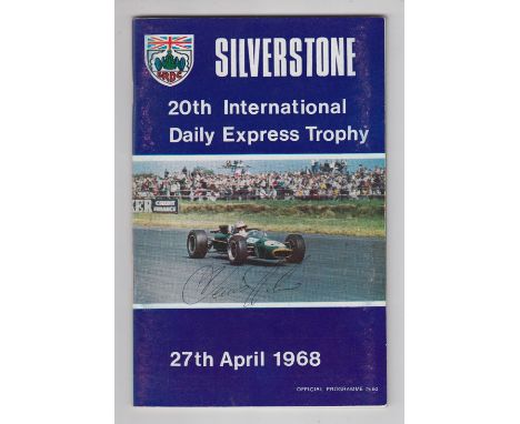 Motor Racing Autographs, a programme from the Silverstone 20th International Daily Express Trophy Meeting, 27 April 1968 sign