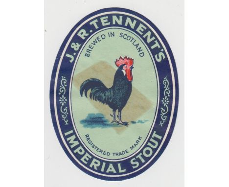Beer label, J & R Tennent's, Glasgow, Imperial Stout, v.o, (sellotape mark to front, paper stuck to rear) (fair) (1)