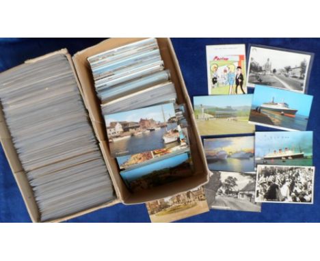 Postcards, UK topographical, a mixed selection of 950+ cards inc. approx. 500 modern and 450 vintage mostly street scenes, vi