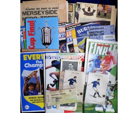 Football, Everton FC, selection of items inc. programmes, noted FA Cup Finals 1968 (plus two special issue newspapers), 1984 