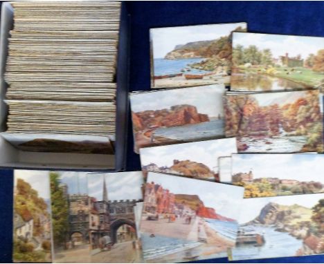 Postcards, a good accumulation of approx. 340 UK scenic cards illustrated by A R Quinton, mostly published by Salmon.  Includ