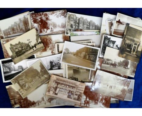 Postcards, London suburbs / Surrey, a fine collection of 160+ cards of Barnes and it's environs, the majority RP's from a var