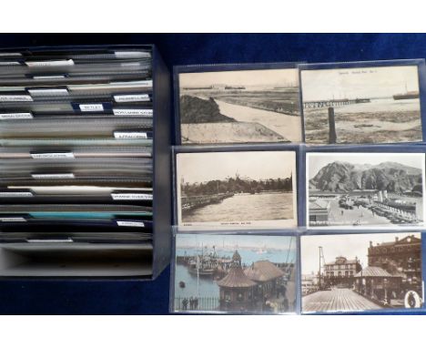 Postcards, Piers, very interesting collection of approx. 200 cards, mainly vintage, mostly showing river and coastal piers fr