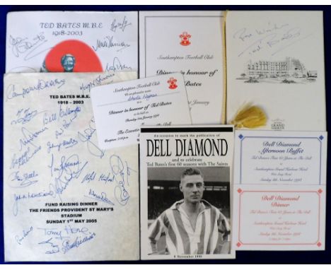 Football, Southampton FC / Ted Bates 1918-2003, selection of items celebrating his career plus some commemorative items inc. 