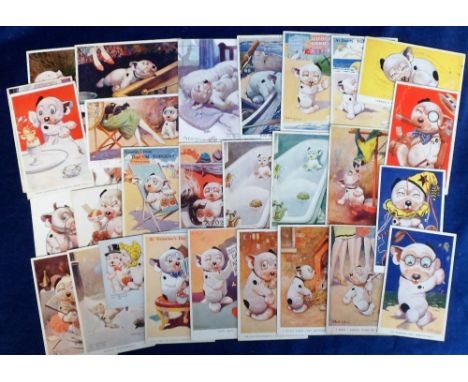 Postcards, Bonzo, a selection of approx. 30 cards illustrated by Studdy, themes include playing cards, post box, cigar, golf,