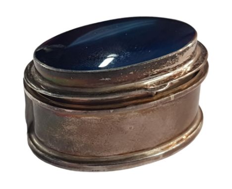 SILVER &amp; ENAMEL PILL BOX 