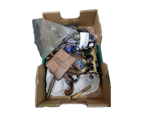 BOX LOT TO CONTAIN TINDER LIGHTER &amp; SHOTGUN CARTRIDGE LOADING TOOLS 