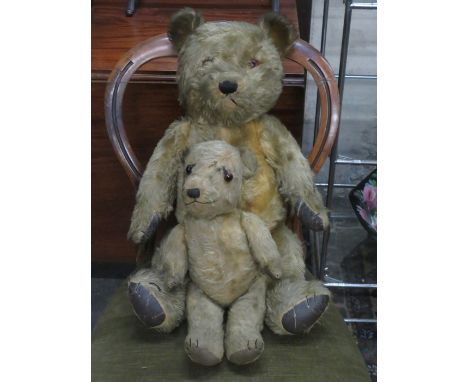 TWO VINTAGE JOINTED TEDDY BEARS 