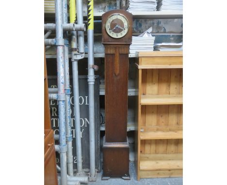 OAK CASED GRANDMOTHER CLOCK 