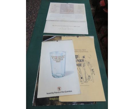 THREE VINTAGE GUINNESS CALENDARS AND WILLIAM RUSSELL FLINT CALENDAR