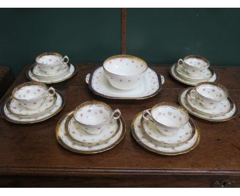 PARCEL OF HAMMERSLEY &amp; CO GILDED AND FLORAL DECORATED TEAWARE (AT FAULT) 